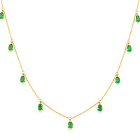 2.55 Ct. Emerald Bezel Necklace, 14K Yellow Gold Image