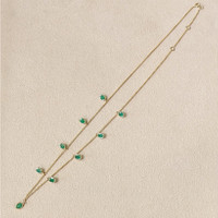 2.55 Ct. Emerald Bezel Necklace, 14K Yellow Gold Life Style