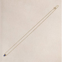 0.52 Ct. Blue Sapphire and Natural Diamond Pave Necklace, 14K Yellow Gold Life Style
