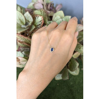0.52 Ct. Blue Sapphire and Natural Diamond Pave Necklace, 14K Yellow Gold Life Style