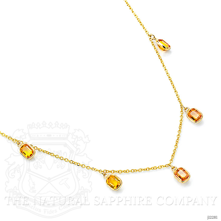 4.65 Ct. Yellow Sapphire Bezel Necklace, 18K Yellow Gold