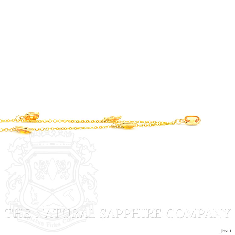 4.65 Ct. Yellow Sapphire Bezel Necklace, 18K Yellow Gold