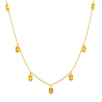 4.65 Ct. Yellow Sapphire Bezel Necklace, 18K Yellow Gold Image