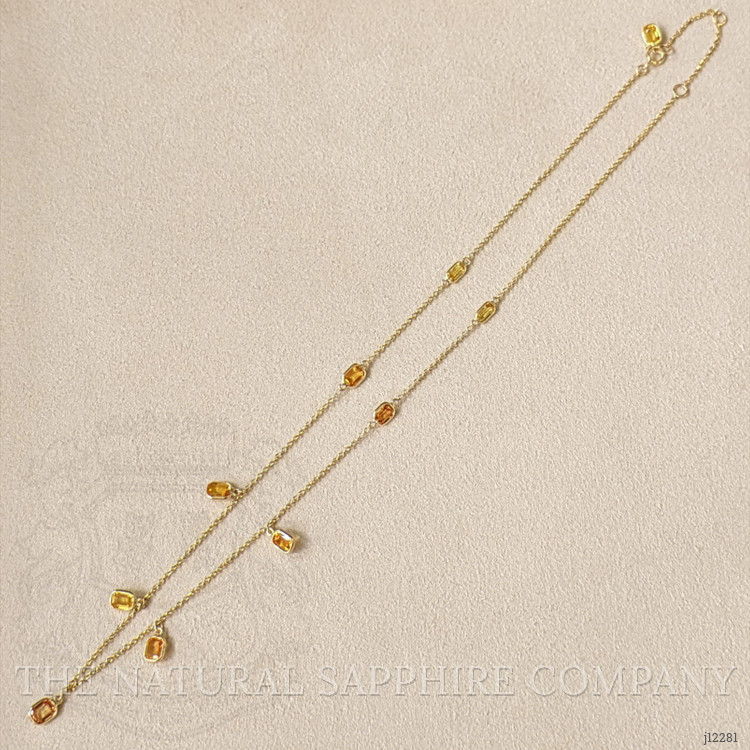 4.65 Ct. Yellow Sapphire Bezel Necklace, 18K Yellow Gold