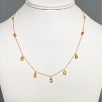 4.65 Ct. Yellow Sapphire Bezel Necklace, 18K Yellow Gold Life Style