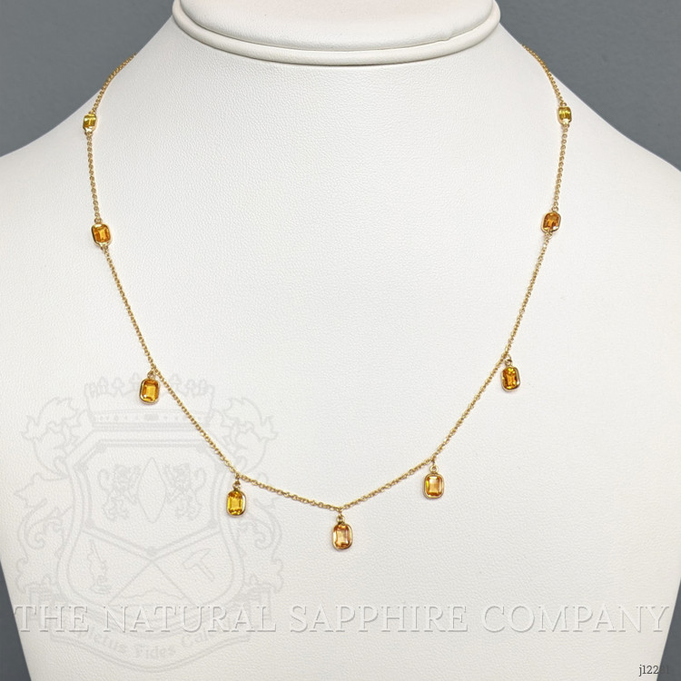 4.65 Ct. Yellow Sapphire Bezel Necklace, 18K Yellow Gold
