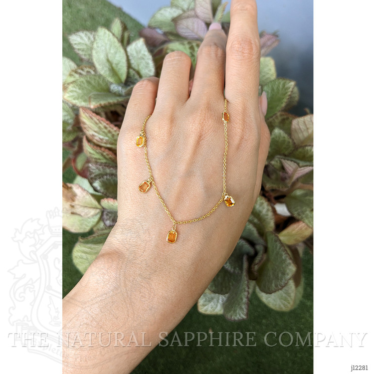 4.65 Ct. Yellow Sapphire Bezel Necklace, 18K Yellow Gold
