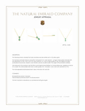 1.03&nbsp;Ct.Tw.Total Carat Weight Emerald and Natural Diamond Pave Necklace, 14K Yellow Gold Appraisal