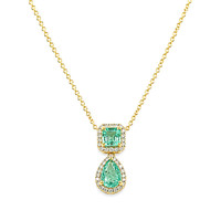 1.03 Ct. Emerald 14K Yellow Gold necklace