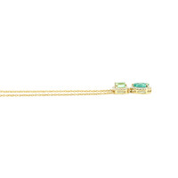 1.03 Ct.Tw.Total Carat Weight Emerald and Natural Diamond Pave Necklace, 14K Yellow Gold Image