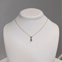 1.03 Ct.Tw.Total Carat Weight Emerald and Natural Diamond Pave Necklace, 14K Yellow Gold Life Style