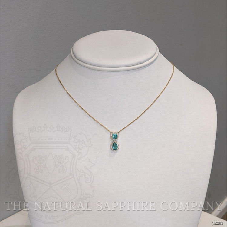 1.03 Ct.Tw. Emerald and Natural Diamond Pave Necklace, 14K Yellow Gold