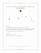 3.23 Ct. Blue Sapphire Solitaire Pendant, 14K White Gold Appraisal