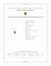 3.23 Ct. Blue Sapphire Solitaire Pendant, 14K White Gold Scan Report