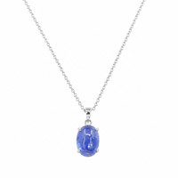 3.23 Ct. Sapphire 14K White Gold pendant