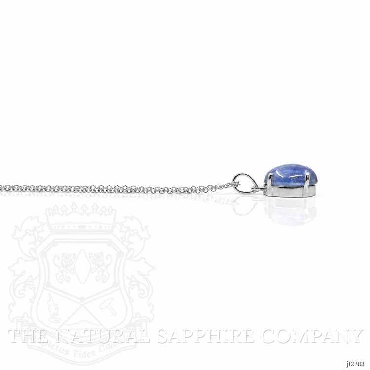 3.23 Ct. Blue Sapphire Solitaire Pendant, 14K White Gold