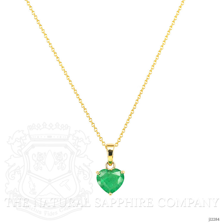 1.45 Ct. Emerald Solitaire Pendant, 14K Yellow Gold