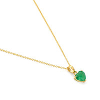1.45 Ct. Emerald Solitaire Pendant, 14K Yellow Gold Image