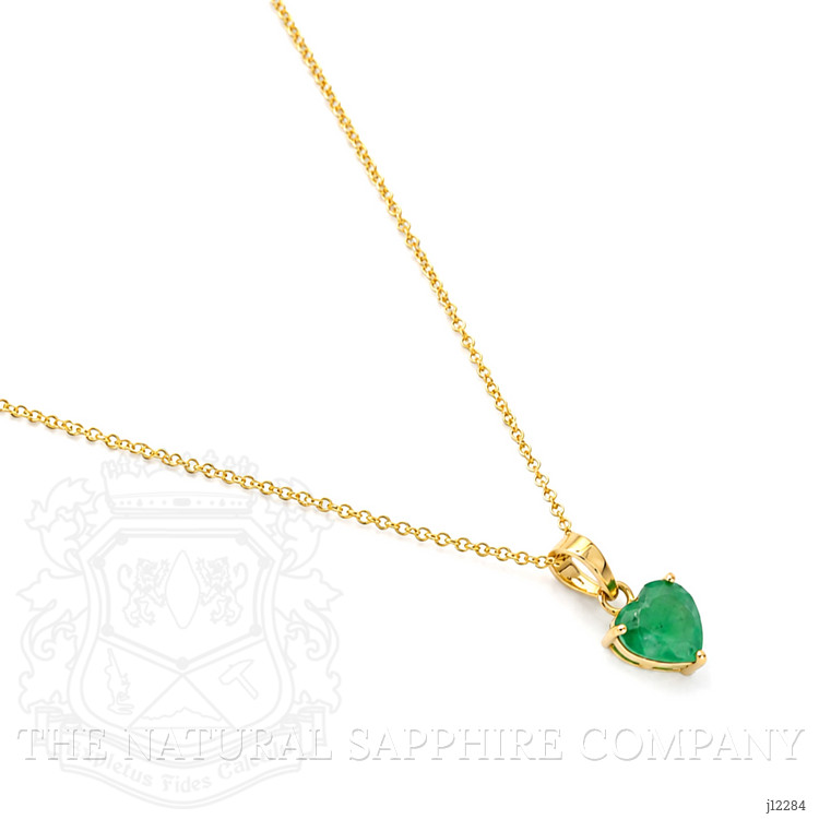 1.45 Ct. Emerald Solitaire Pendant, 14K Yellow Gold