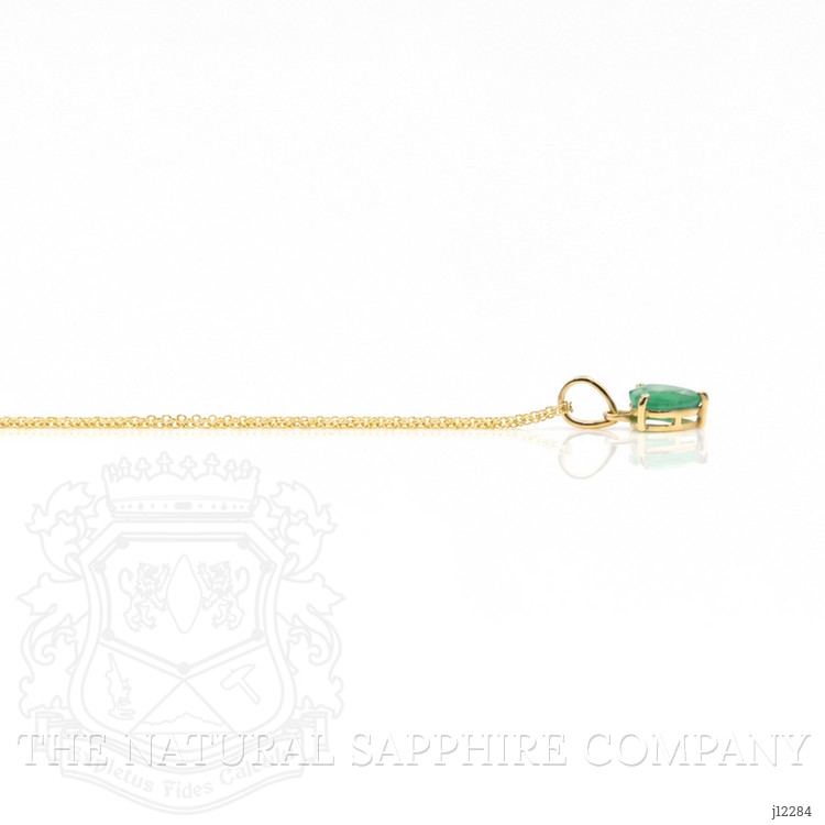 1.45 Ct. Emerald Solitaire Pendant, 14K Yellow Gold