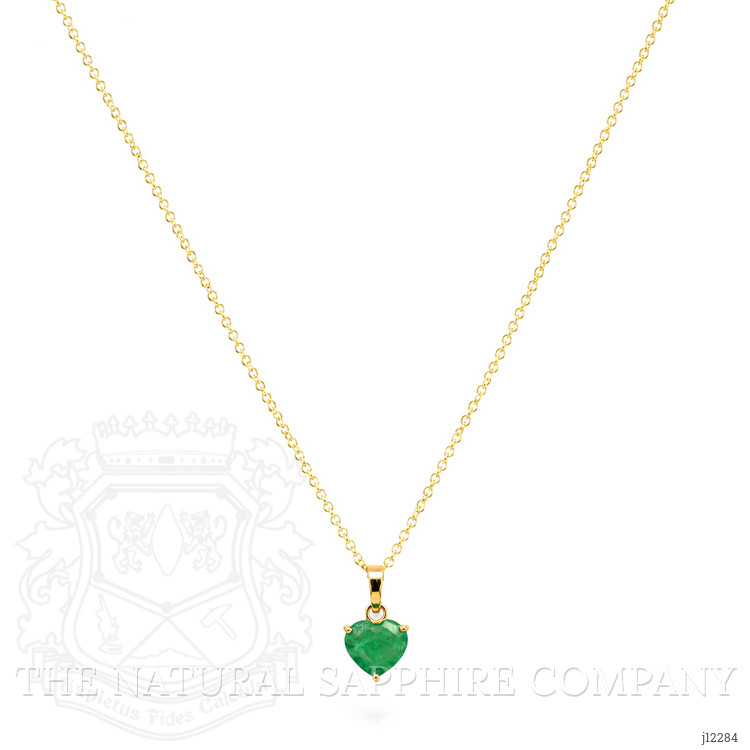 1.45 Ct. Emerald Solitaire Pendant, 14K Yellow Gold