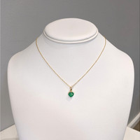 1.45 Ct. Emerald Solitaire Pendant, 14K Yellow Gold Life Style