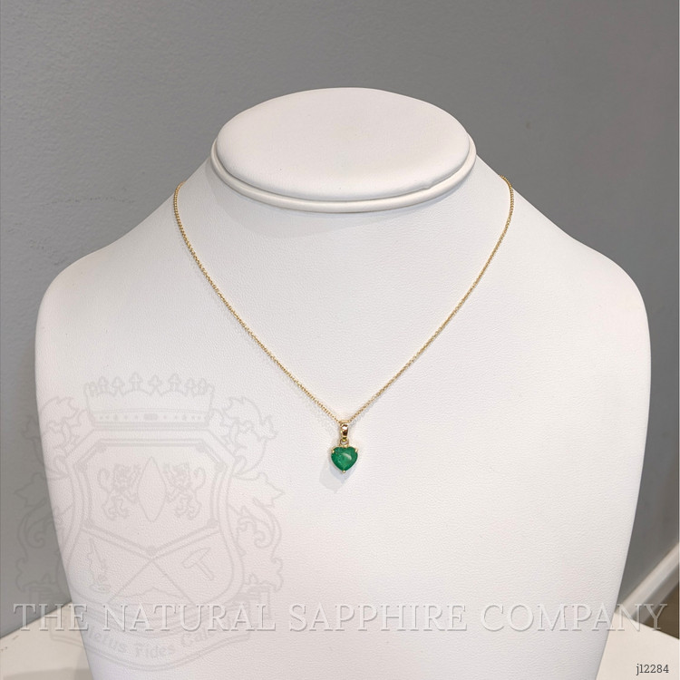 1.45 Ct. Emerald Solitaire Pendant, 14K Yellow Gold
