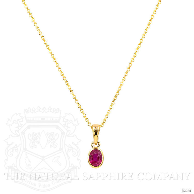 0.50 Ct. Ruby Bezel Pendant, 14K Yellow Gold