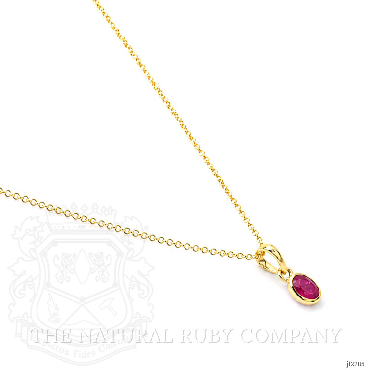 0.50 Ct. Ruby Bezel Pendant, 14K Yellow Gold