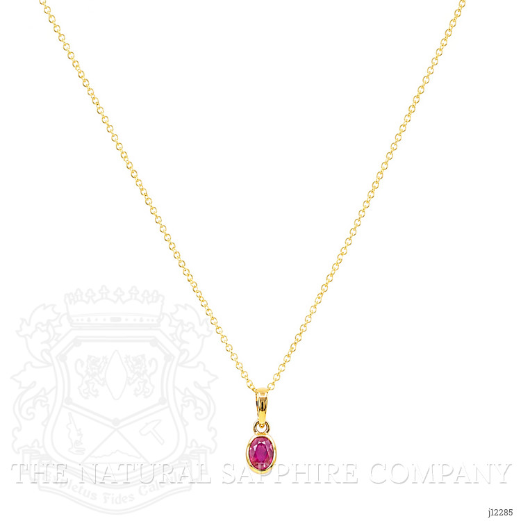 0.50 Ct. Ruby Bezel Pendant, 14K Yellow Gold