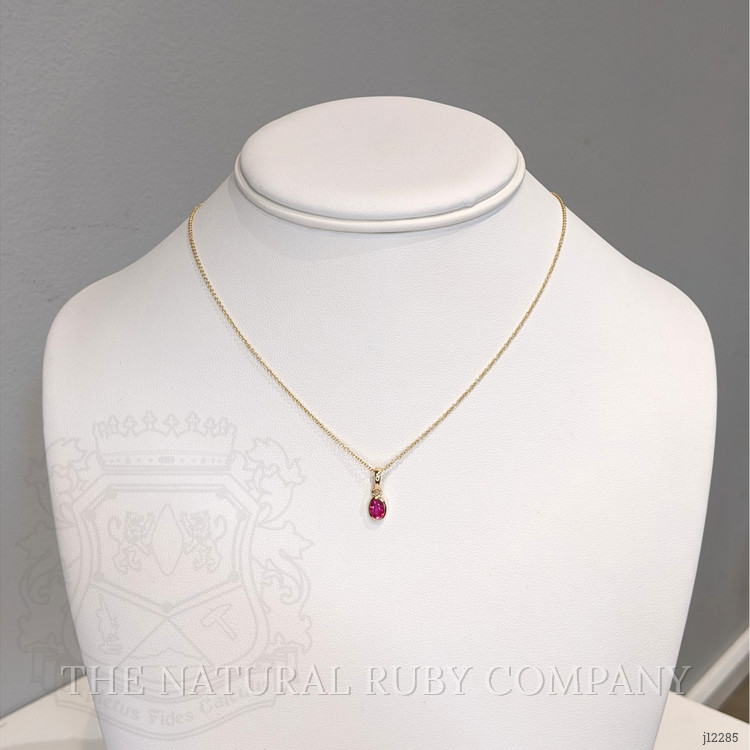0.50 Ct. Ruby Bezel Pendant, 14K Yellow Gold