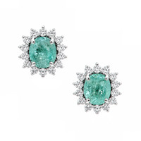0.81 Ct.Tw. Paraiba Tourmaline 14K White Gold earring