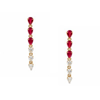 1.32 Ct.Tw. Ruby 14K Yellow Gold earring