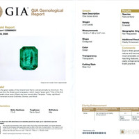 3.43 Ct. Emerald and Natural Diamond Accent Stones Ring, Platinum 950 Scan Report