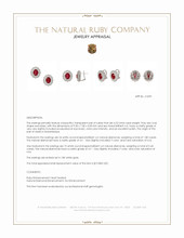 4.52&nbsp;Ct.Tw.Total Carat Weight Ruby and Natural Diamond Pave Earrings, 18K White Gold Appraisal