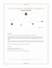 3.08 Ct. Blue Sapphire and Natural Diamond Pave Pendant, 18K White Gold Appraisal