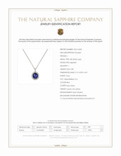 3.08 Ct. Blue Sapphire and Natural Diamond Pave Pendant, 18K White Gold Scan Report