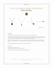 2.32 Ct. Ruby and Natural Diamond Pave Pendant, 18K White Gold Appraisal