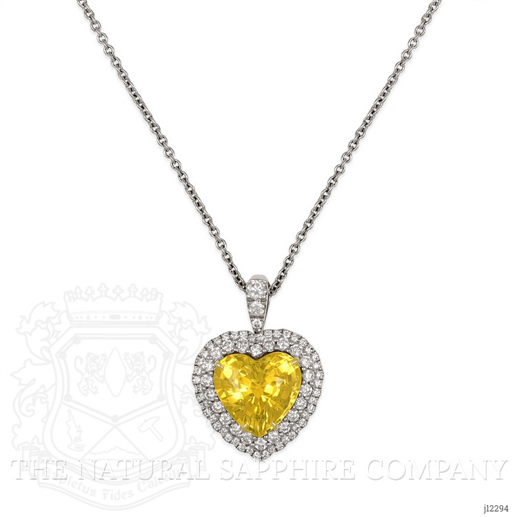 5.57 Ct. Yellow Sapphire and Natural Diamond Pave Pendant, 18K White & Yellow