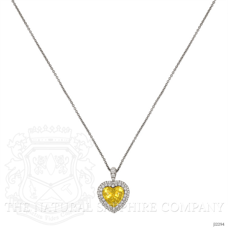 5.57 Ct. Yellow Sapphire and Natural Diamond Pave Pendant, 18K White & Yellow