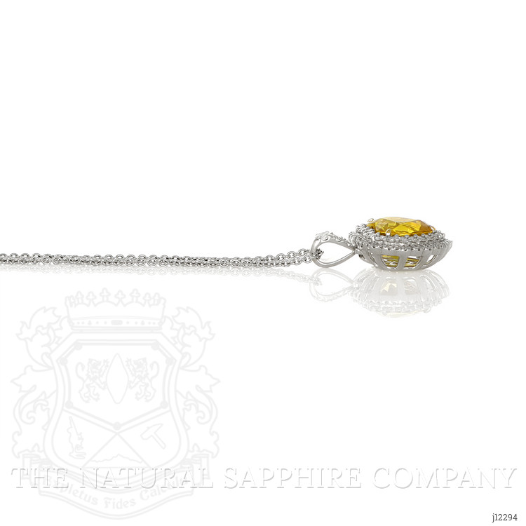 5.57 Ct. Yellow Sapphire and Natural Diamond Pave Pendant, 18K White & Yellow