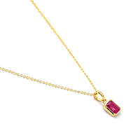 1.26 Ct. Pinkish Red Ruby Bezel Pendant, 14K Yellow Gold Image