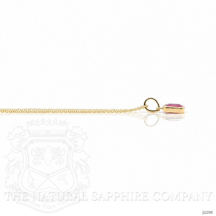 1.26 Ct. Pinkish Red Ruby Bezel Pendant, 14K Yellow Gold