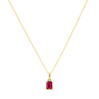 1.26 Ct. Pinkish Red Ruby Bezel Pendant, 14K Yellow Gold Image