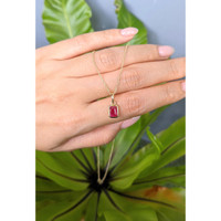 1.26 Ct. Pinkish Red Ruby Bezel Pendant, 14K Yellow Gold Life Style