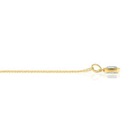0.76 Ct. Blue Aquamarine Bezel Pendant, 14K Yellow Gold Image