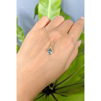 0.76 Ct. Blue Aquamarine Bezel Pendant, 14K Yellow Gold Life Style