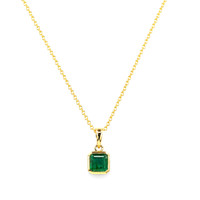 0.99 Ct. Emerald 14K Yellow Gold pendant