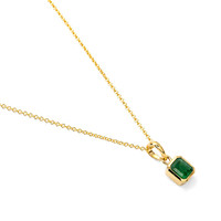 0.99 Ct. Emerald Bezel Pendant, 14K Yellow Gold Image