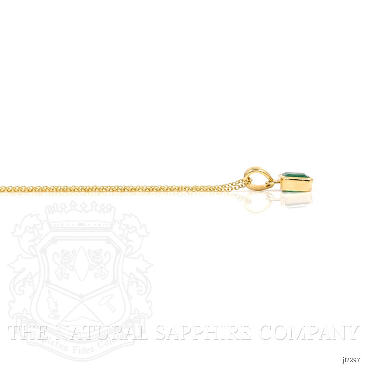 0.99 Ct. Emerald Bezel Pendant, 14K Yellow Gold